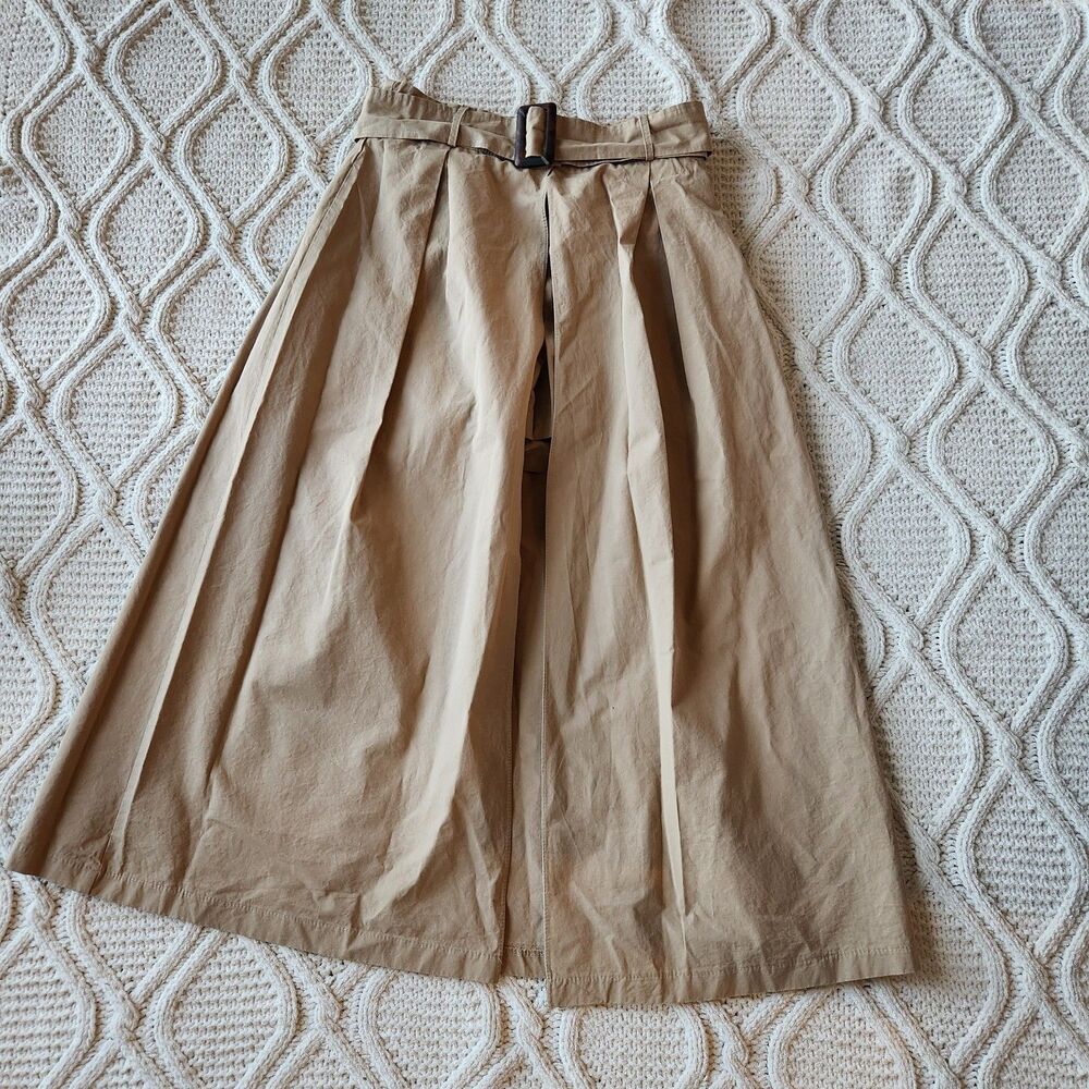 100% Cotton Korean Tan/Khaki Maxi Skirt with shorts Size 26/ S 2-4